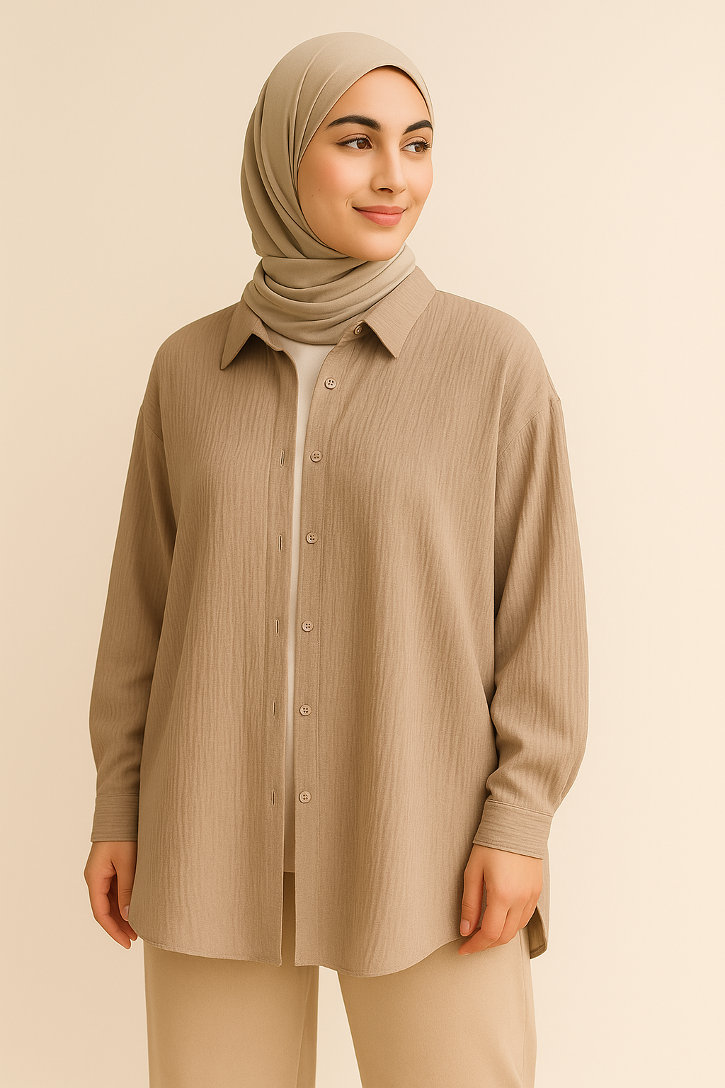 Wave Shirt – Modest Oversized Crepe Style Shirt