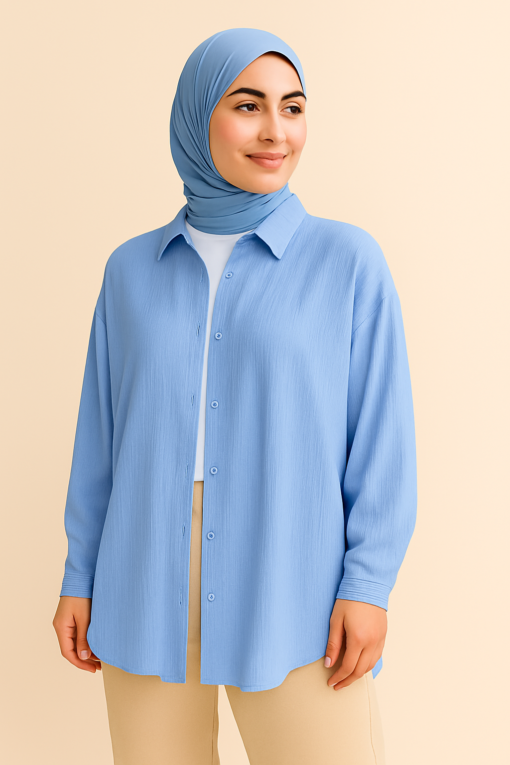 Wave Shirt – Modest Oversized Crepe Style Shirt