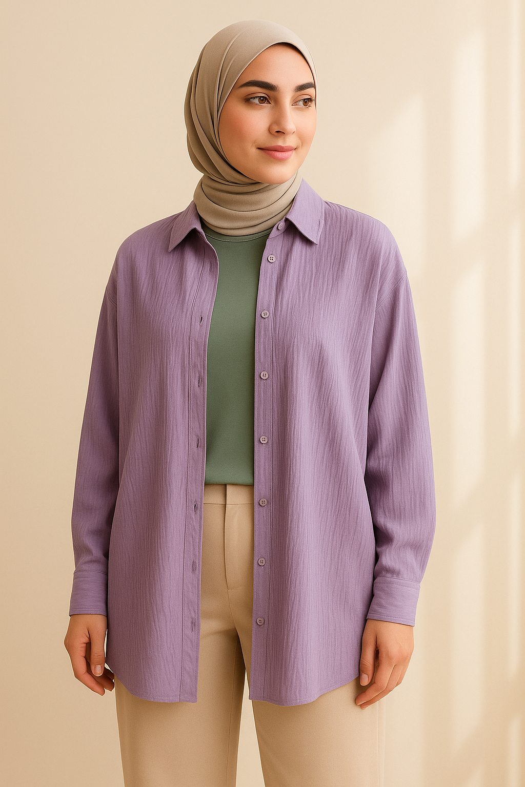 Wave Shirt – Modest Oversized Crepe Style Shirt