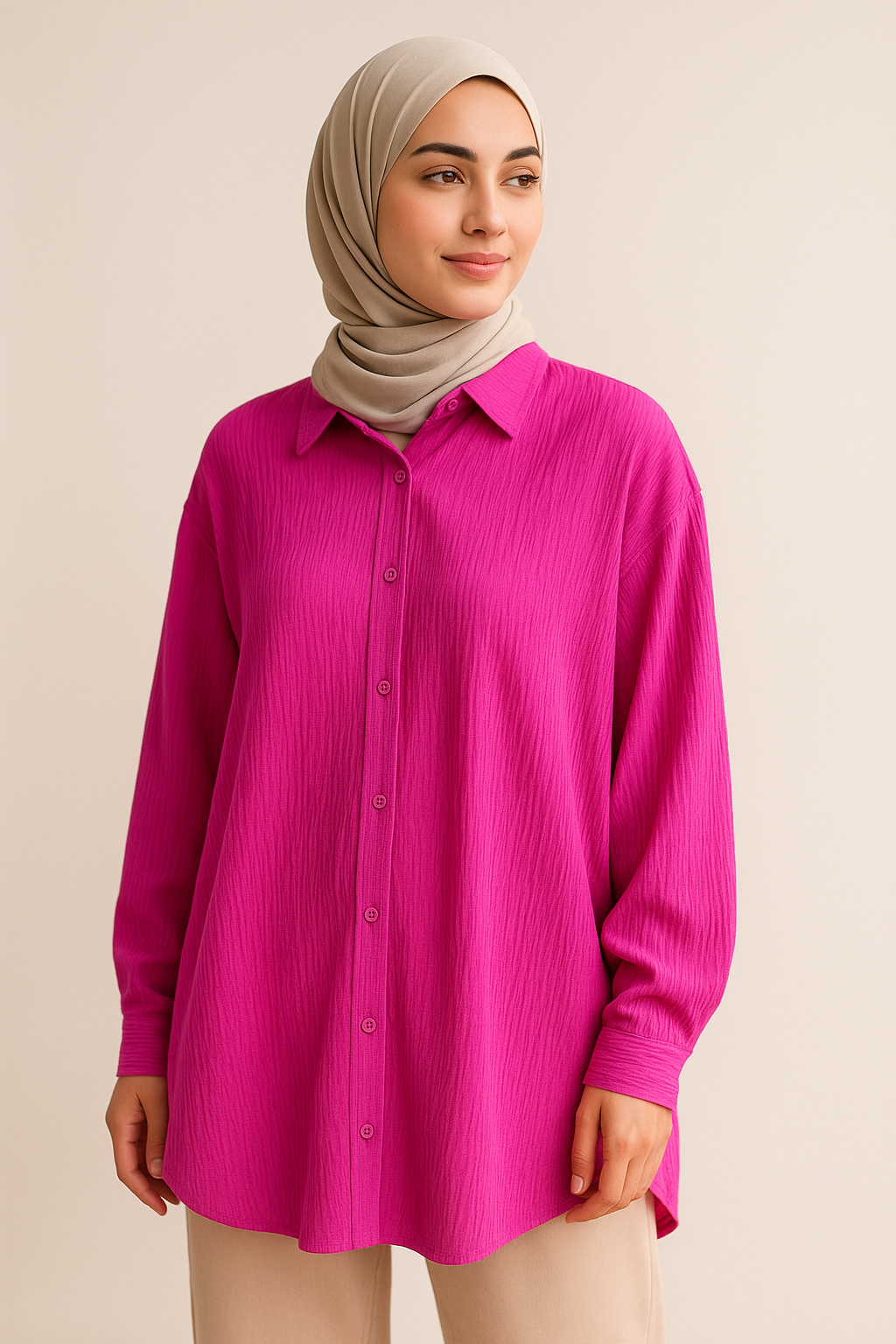 Wave Shirt – Modest Oversized Crepe Style Shirt