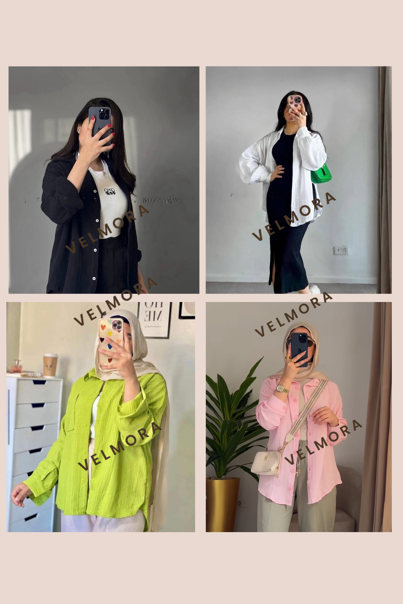 Wave Shirt – Modest Oversized Crepe Style Shirt