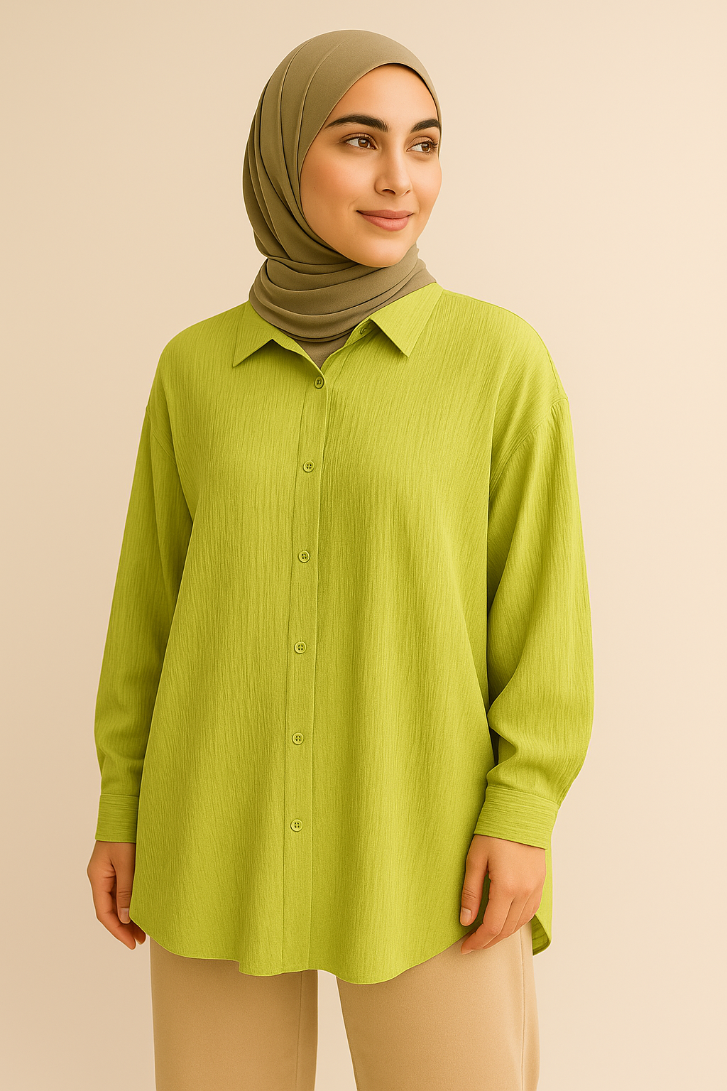 Wave Shirt – Modest Oversized Crepe Style Shirt