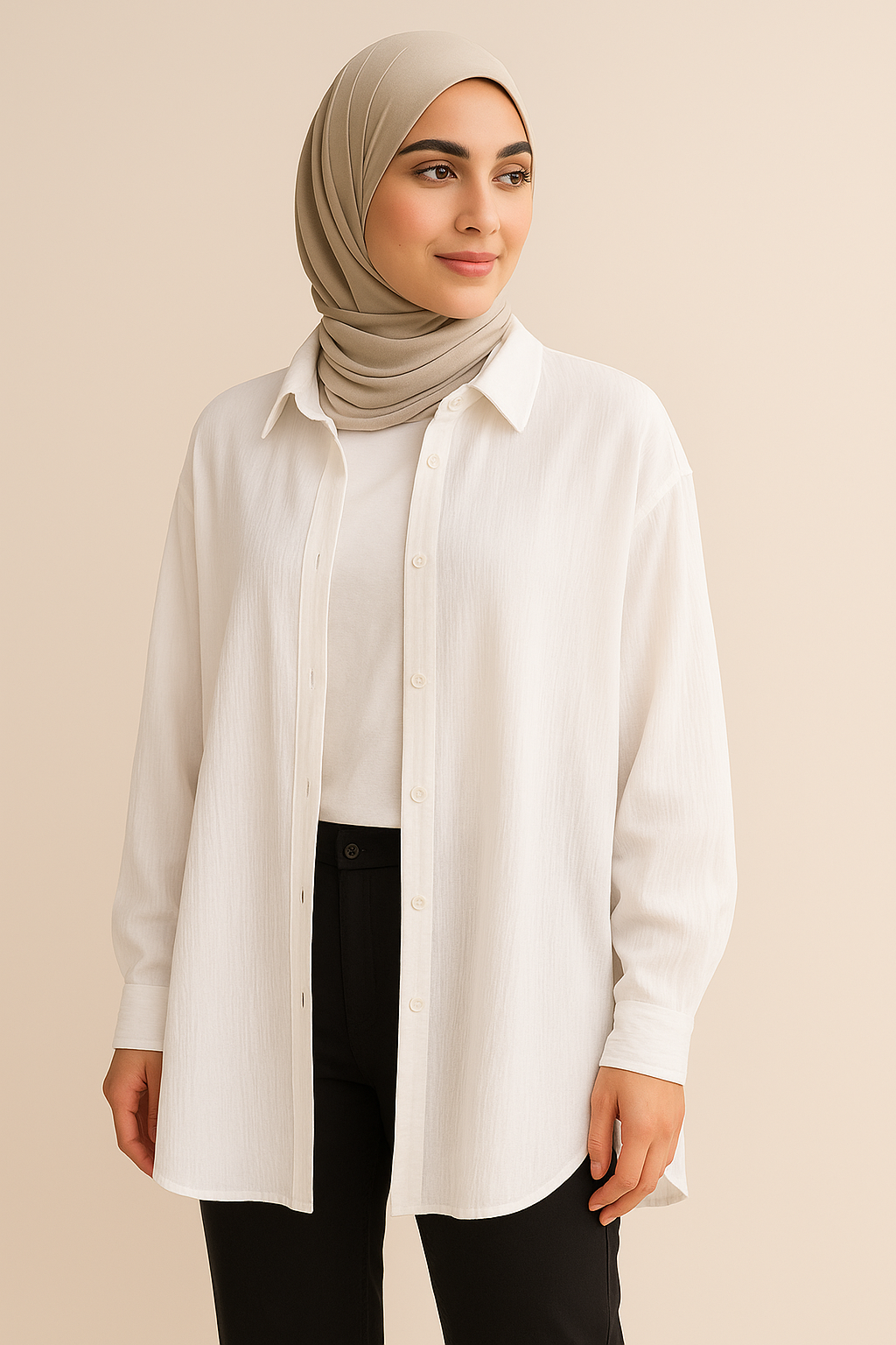 Wave Shirt – Modest Oversized Crepe Style Shirt