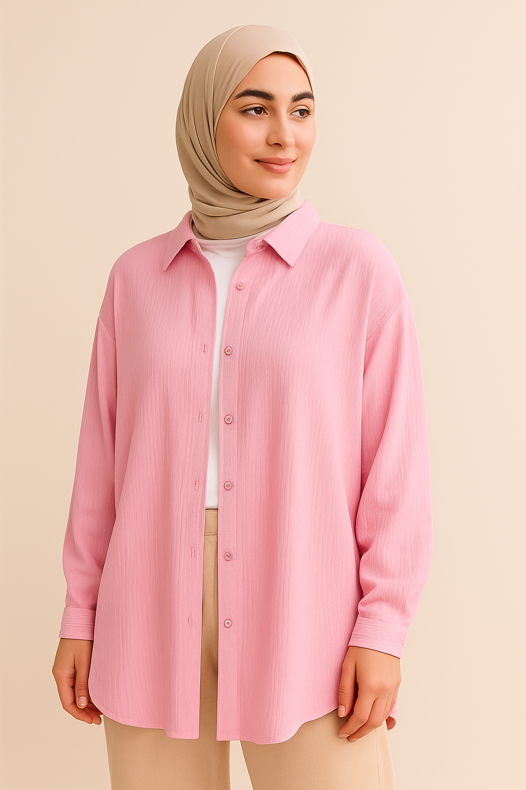 Wave Shirt – Modest Oversized Crepe Style Shirt