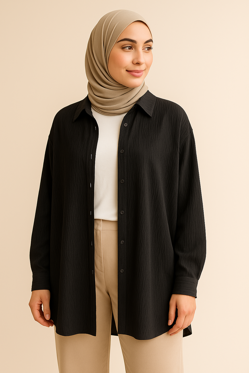 Wave Shirt – Modest Oversized Crepe Style Shirt