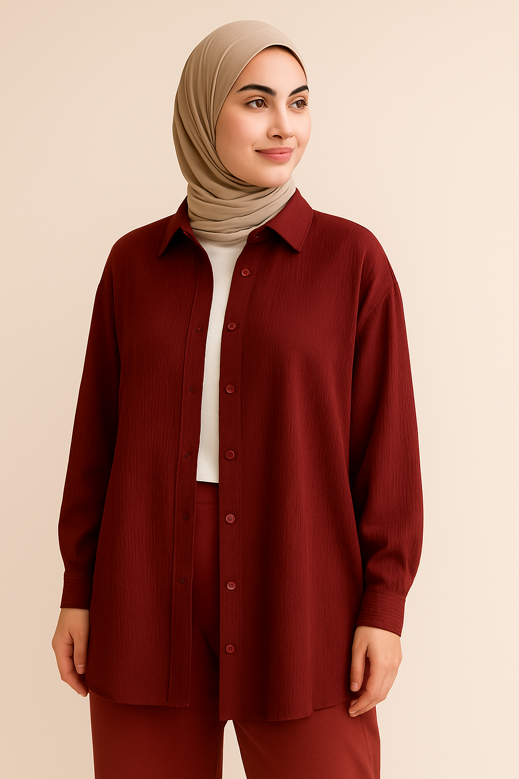 Wave Shirt – Modest Oversized Crepe Style Shirt