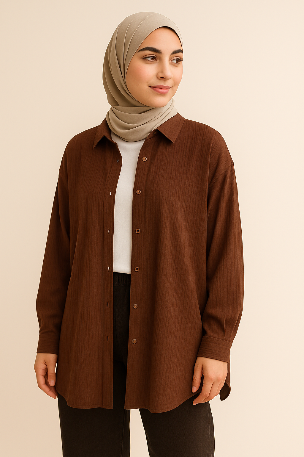 Wave Shirt – Modest Oversized Crepe Style Shirt