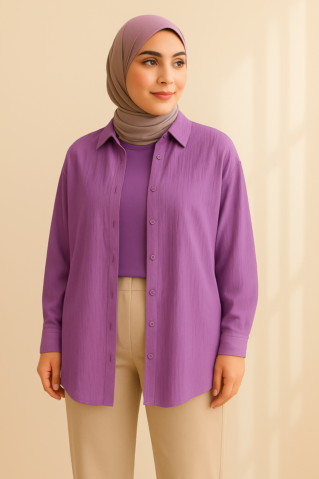 Wave Shirt – Modest Oversized Crepe Style Shirt