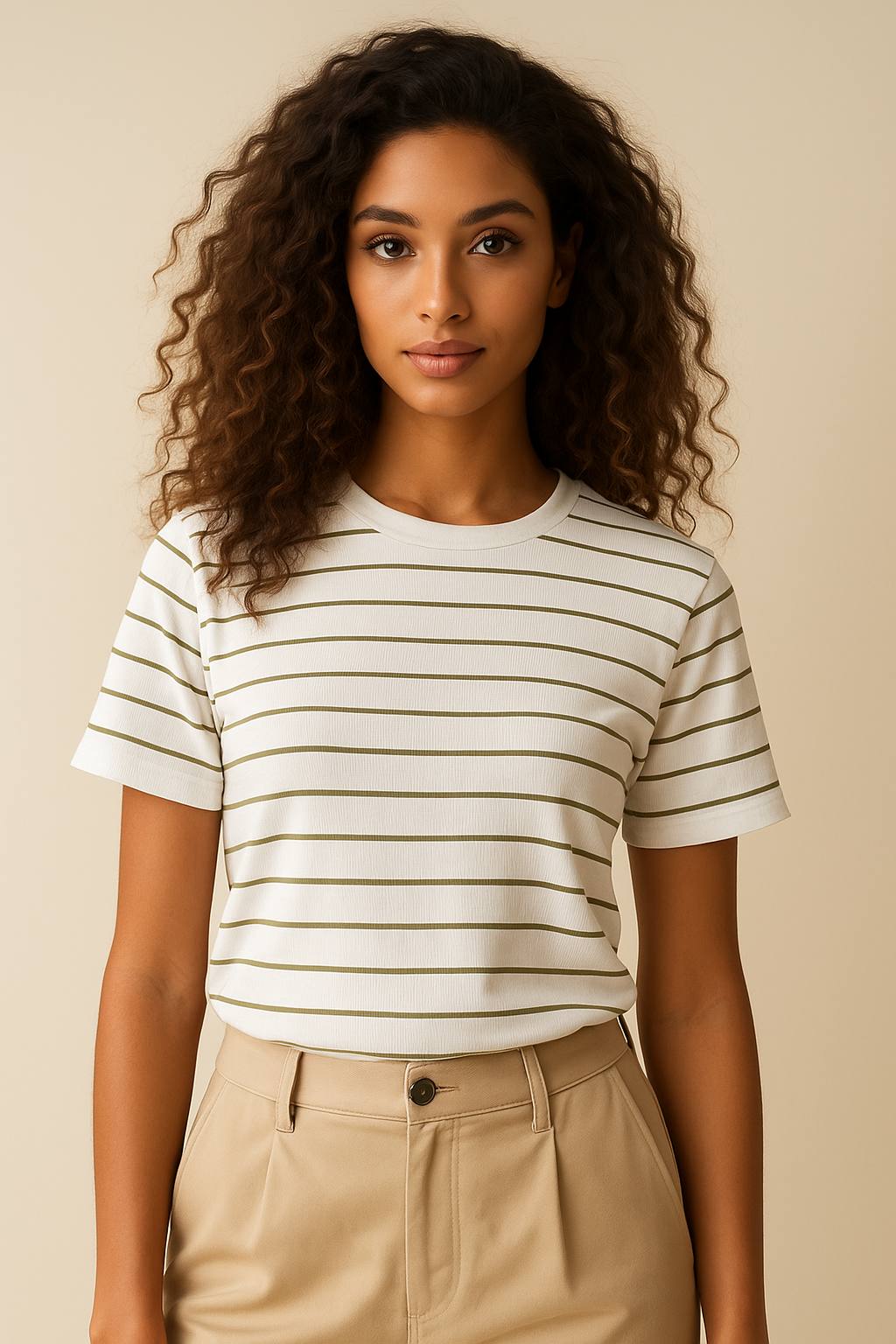 Velmora Basic Striped Tee