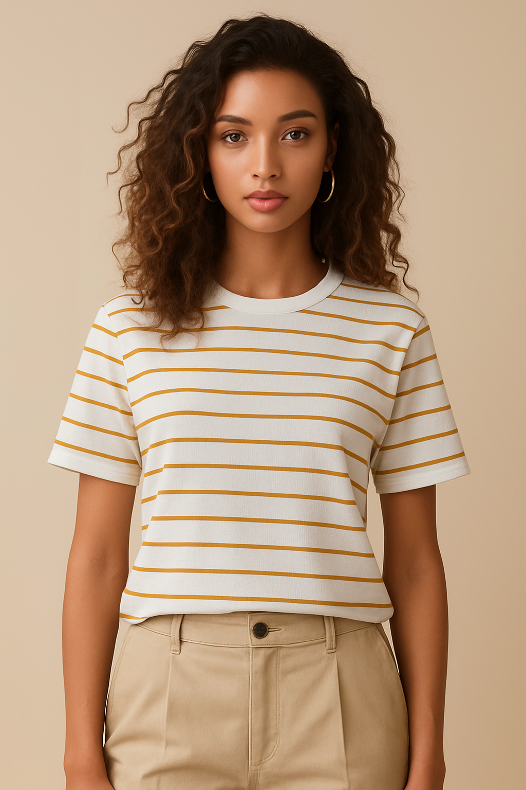 Velmora Basic Striped Tee