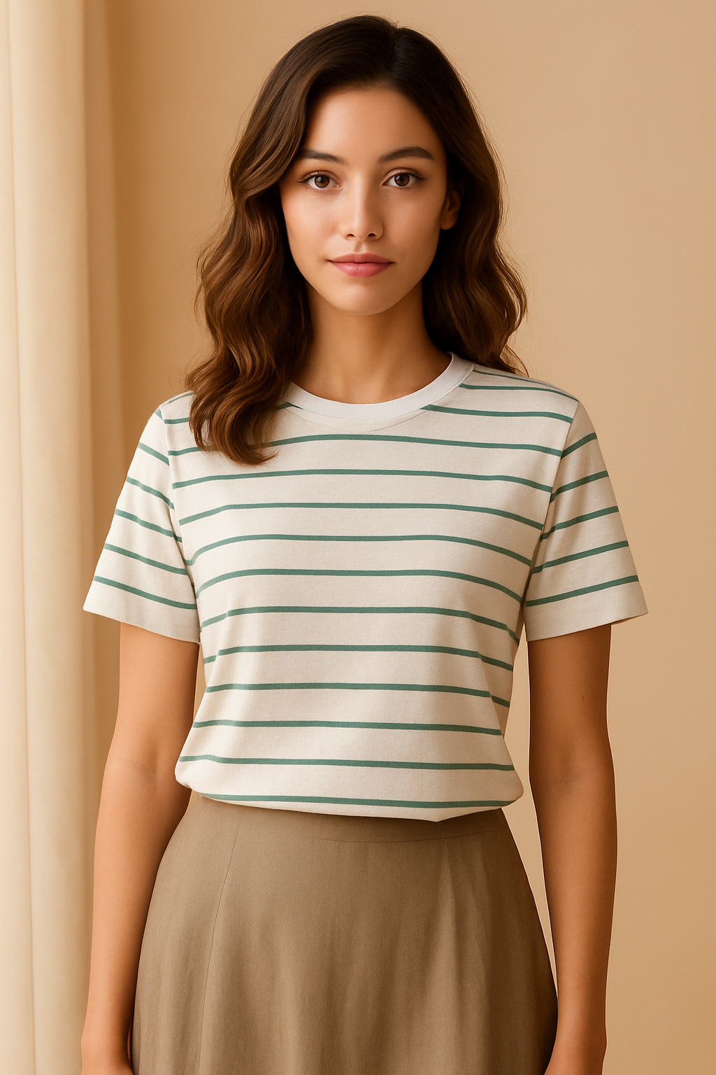 Velmora Basic Striped Tee