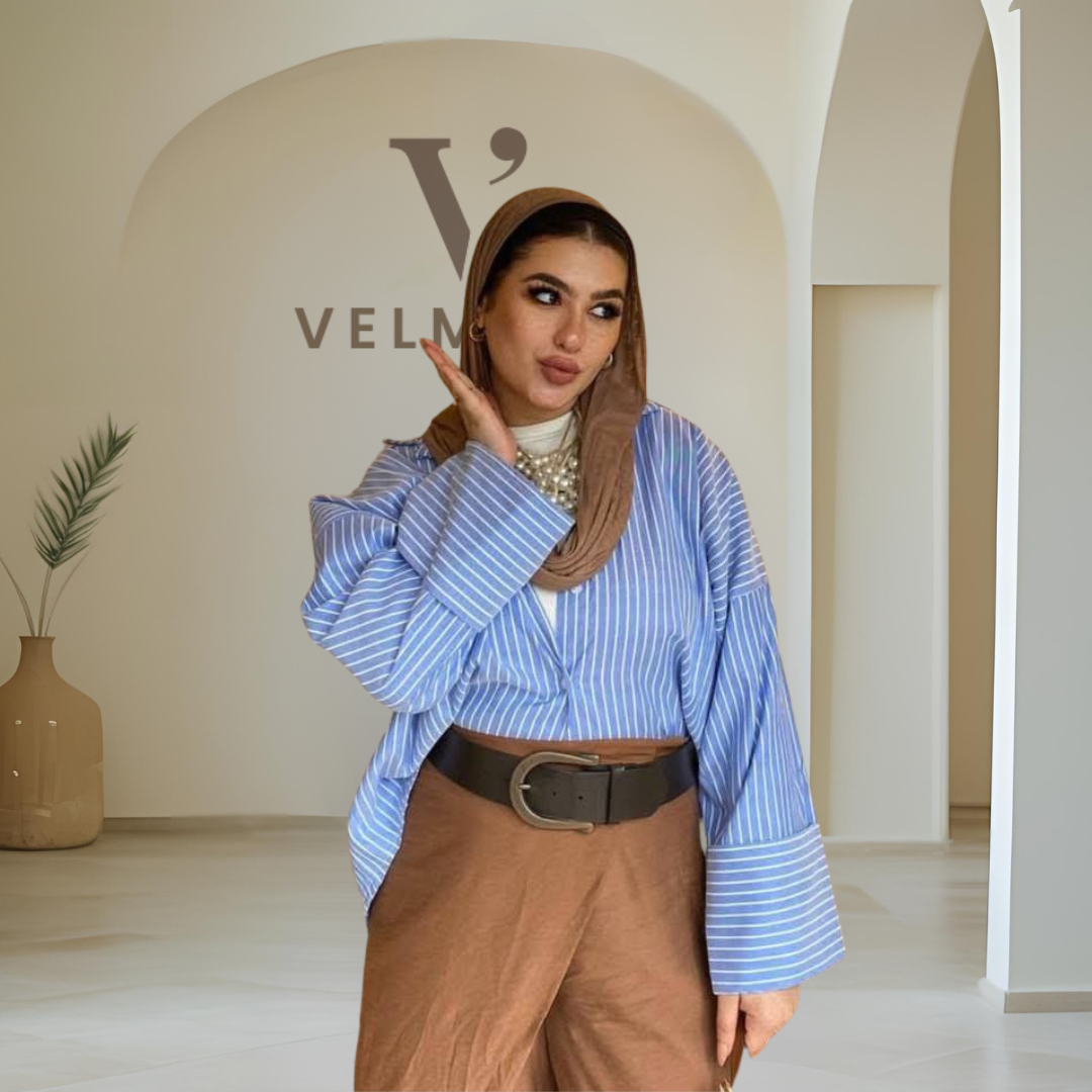 Striped over size shirt