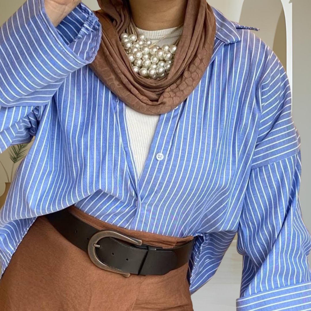 Striped over size shirt