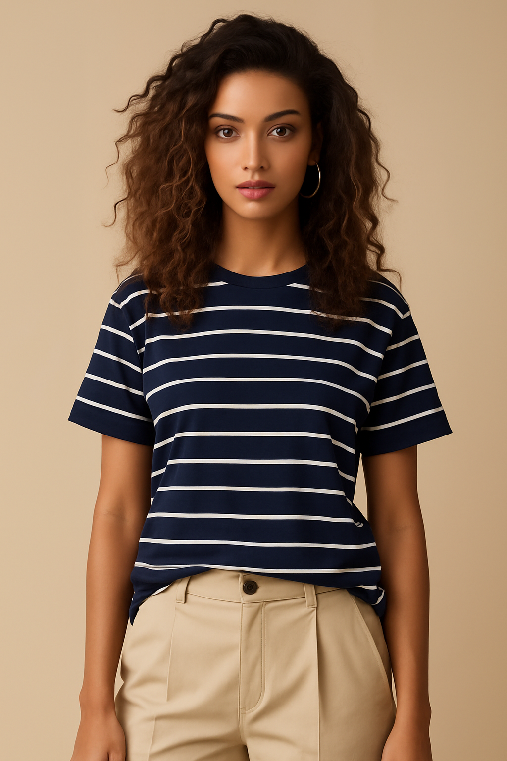 Velmora Basic Striped Tee